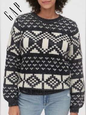 💙 GAP Patterned Knit Sweater Size M